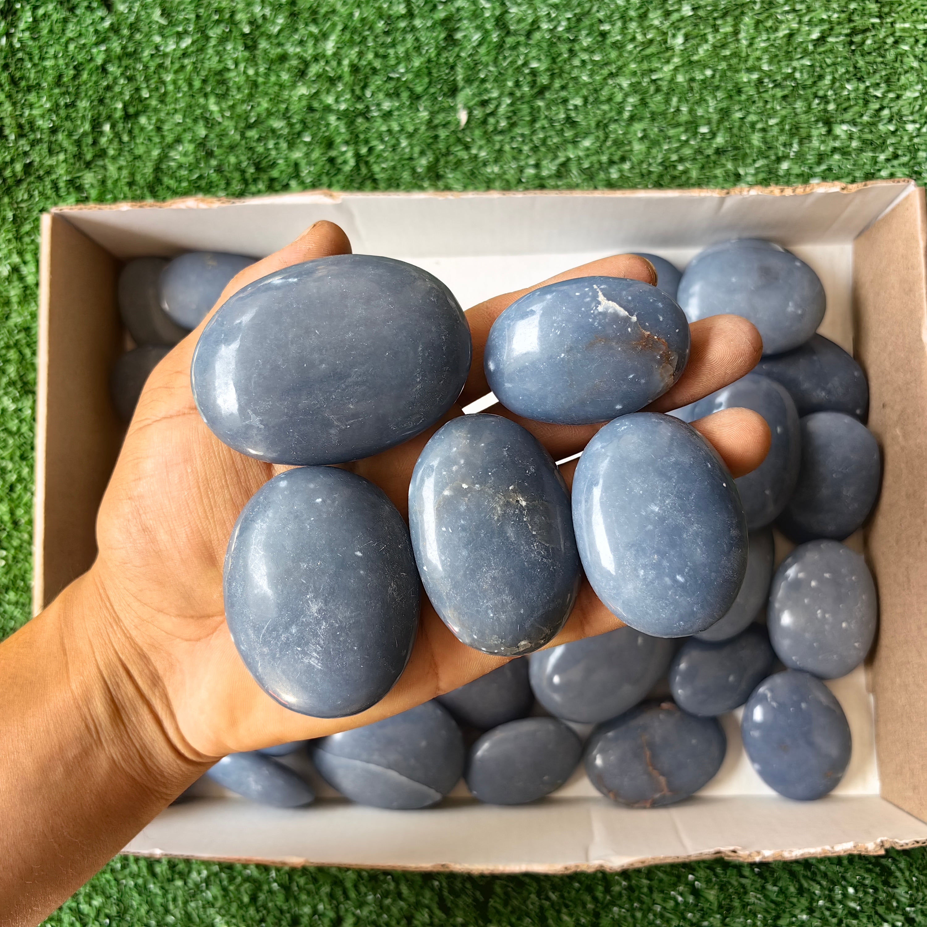 33 pc angelite stone palms