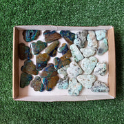 28 pcs clouds of chrysoprase / azurite malachite