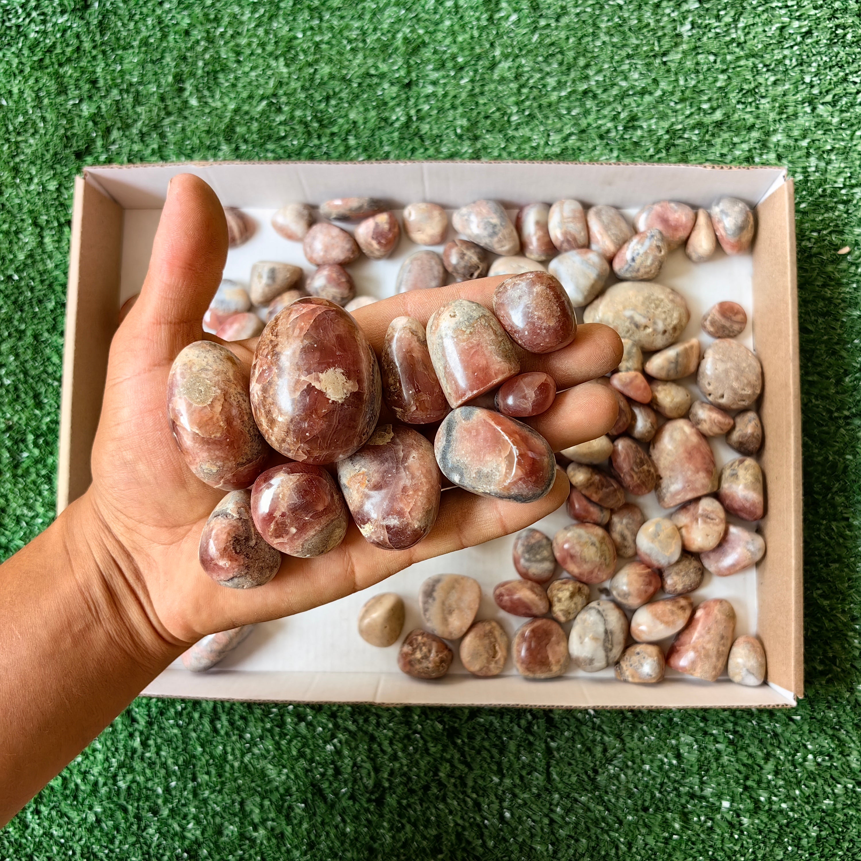 2 kg tumbled rhodocrosite