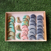 Lot 32 pcs Peruvian Turquoise / Angelite / Rhodonite moon