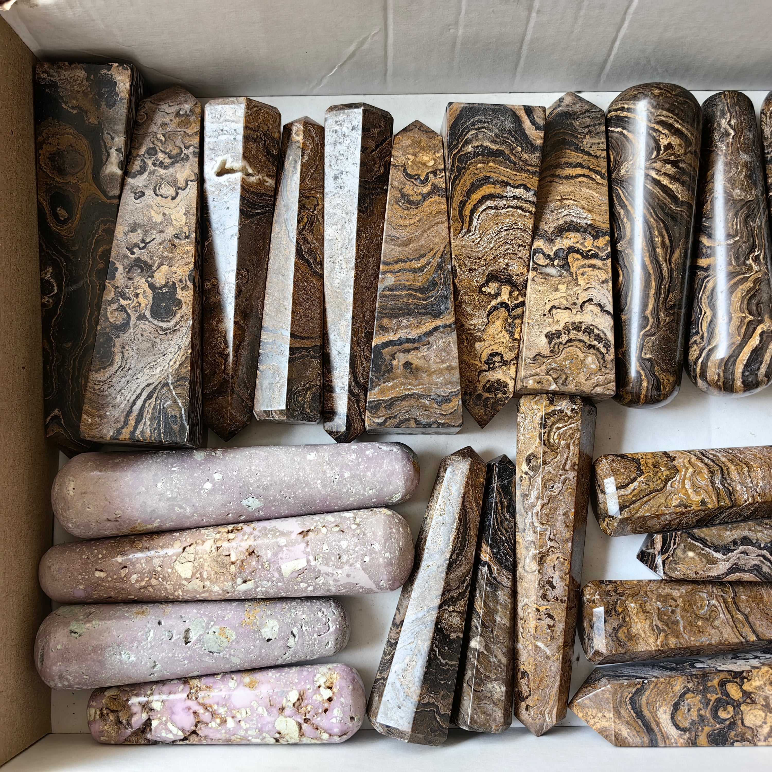 Lot 23 pcs Stromatolite / Phosphosiderite drusy Wand