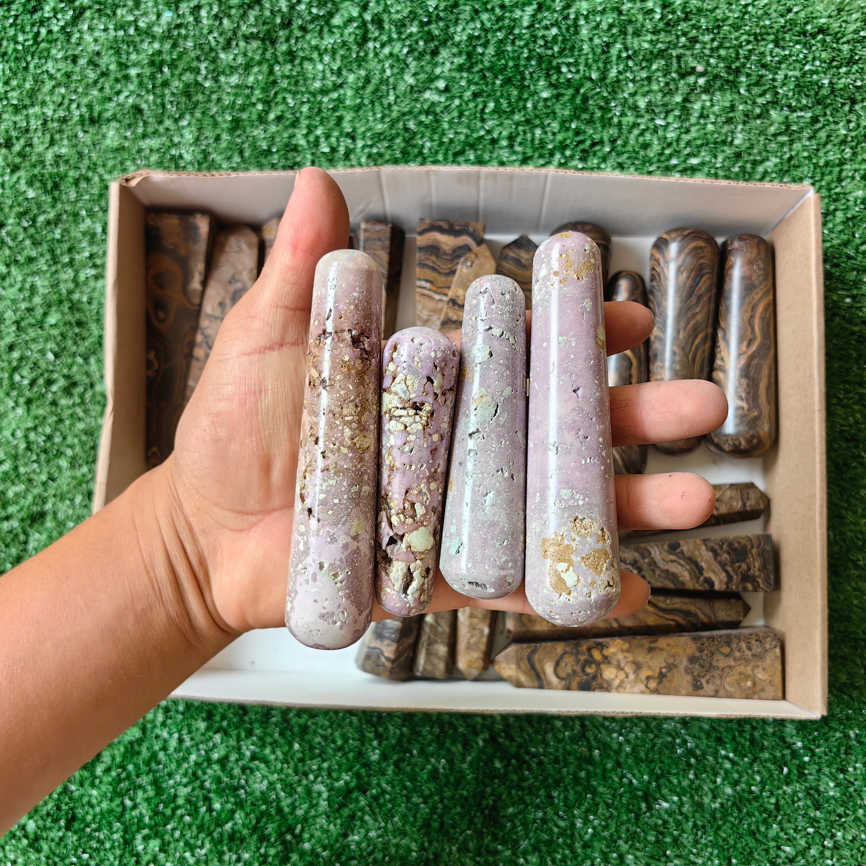Lot 23 pcs Stromatolite / Phosphosiderite drusy Wand