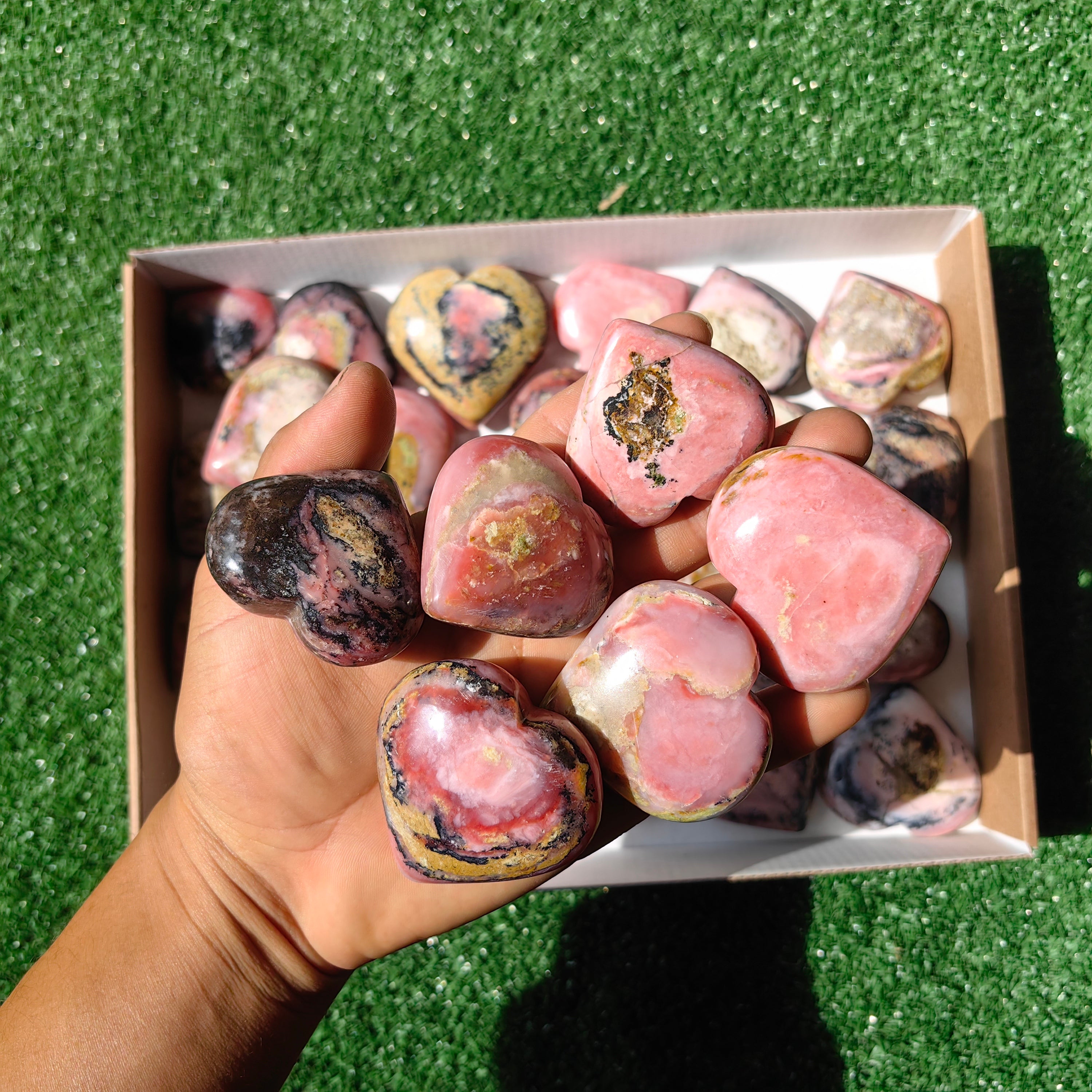 Lot 27 pcs Pink Opal Heart