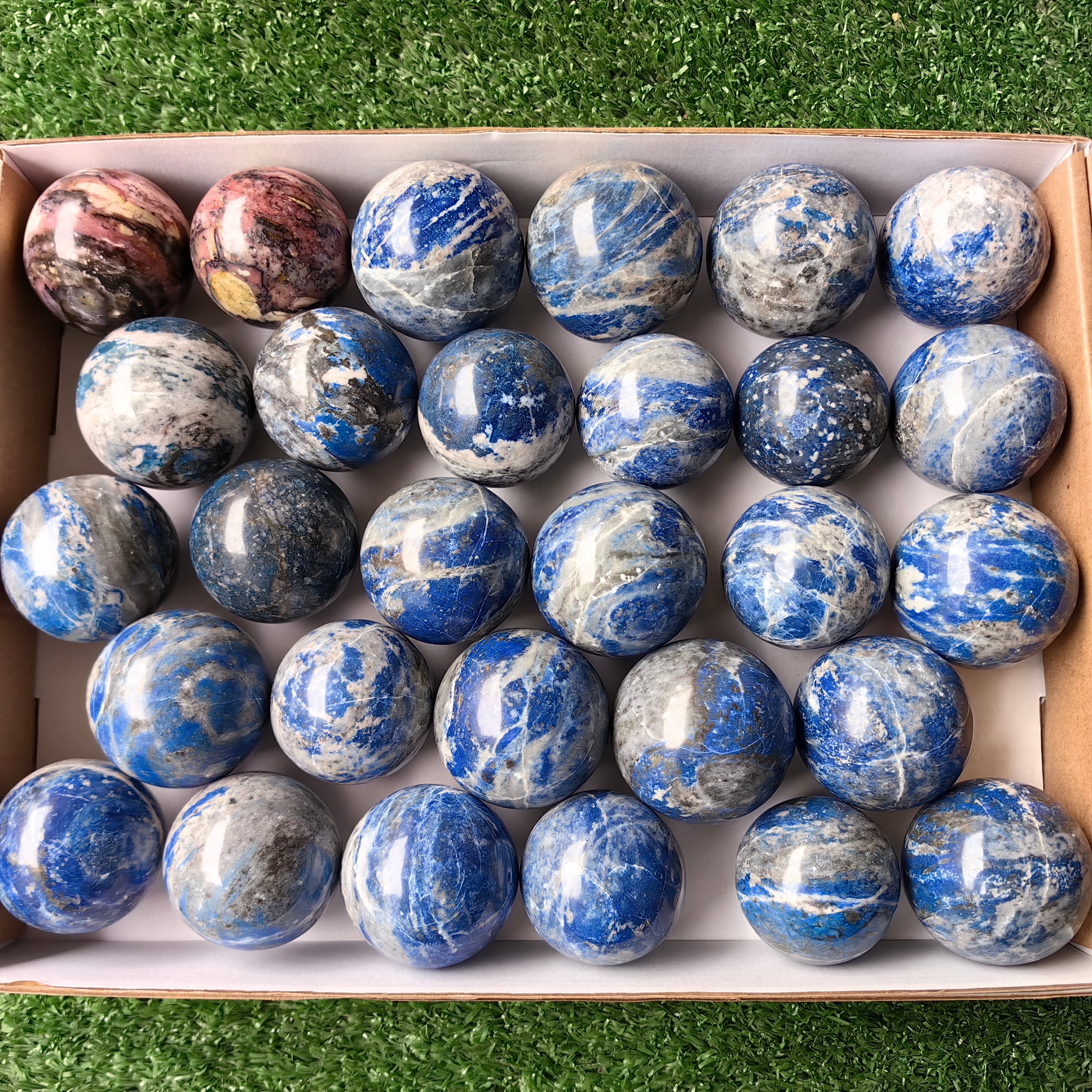 Lot 29 pcs Lapis Lazuli, Pink Opal Sphere