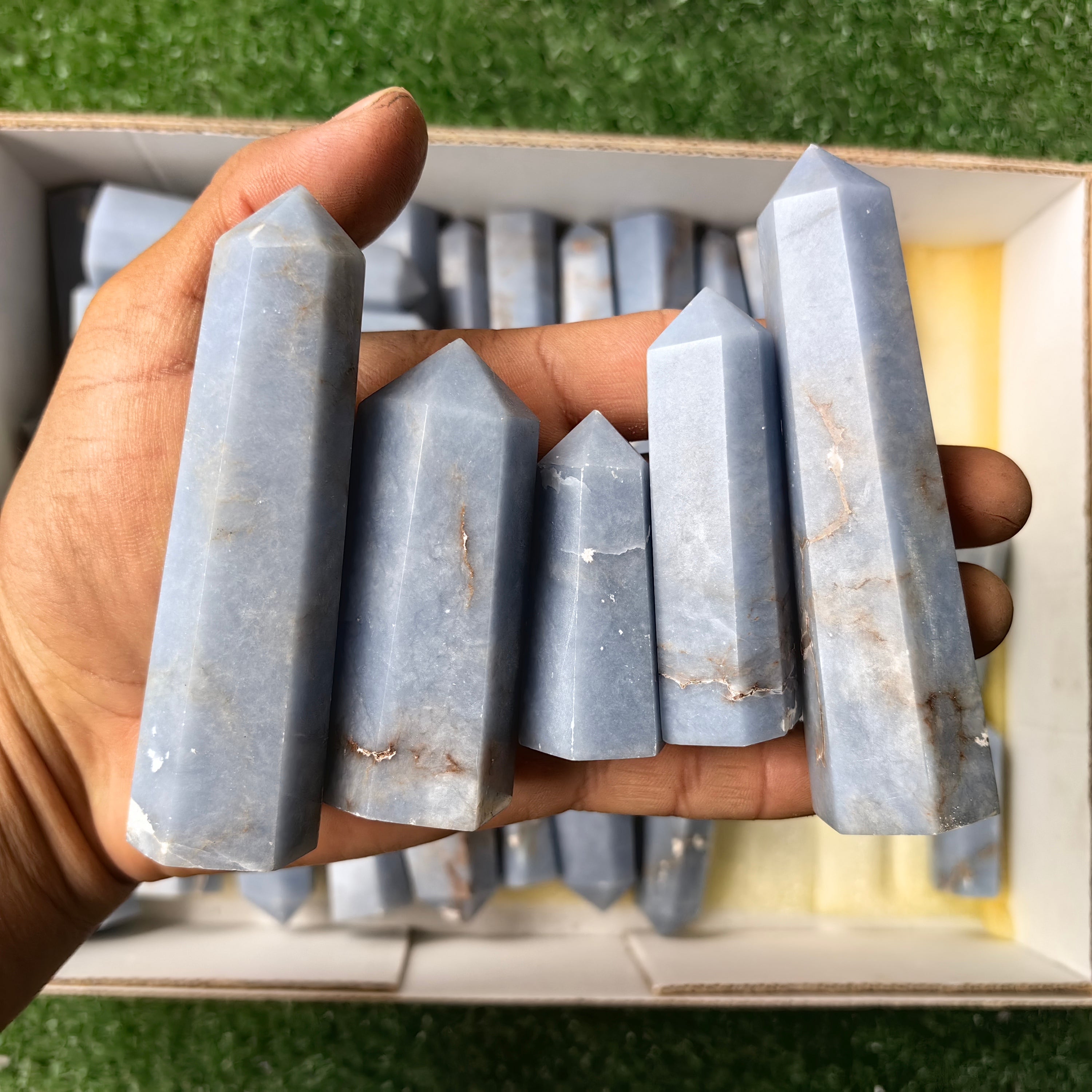 Lot 46 pcs Angelite Tower