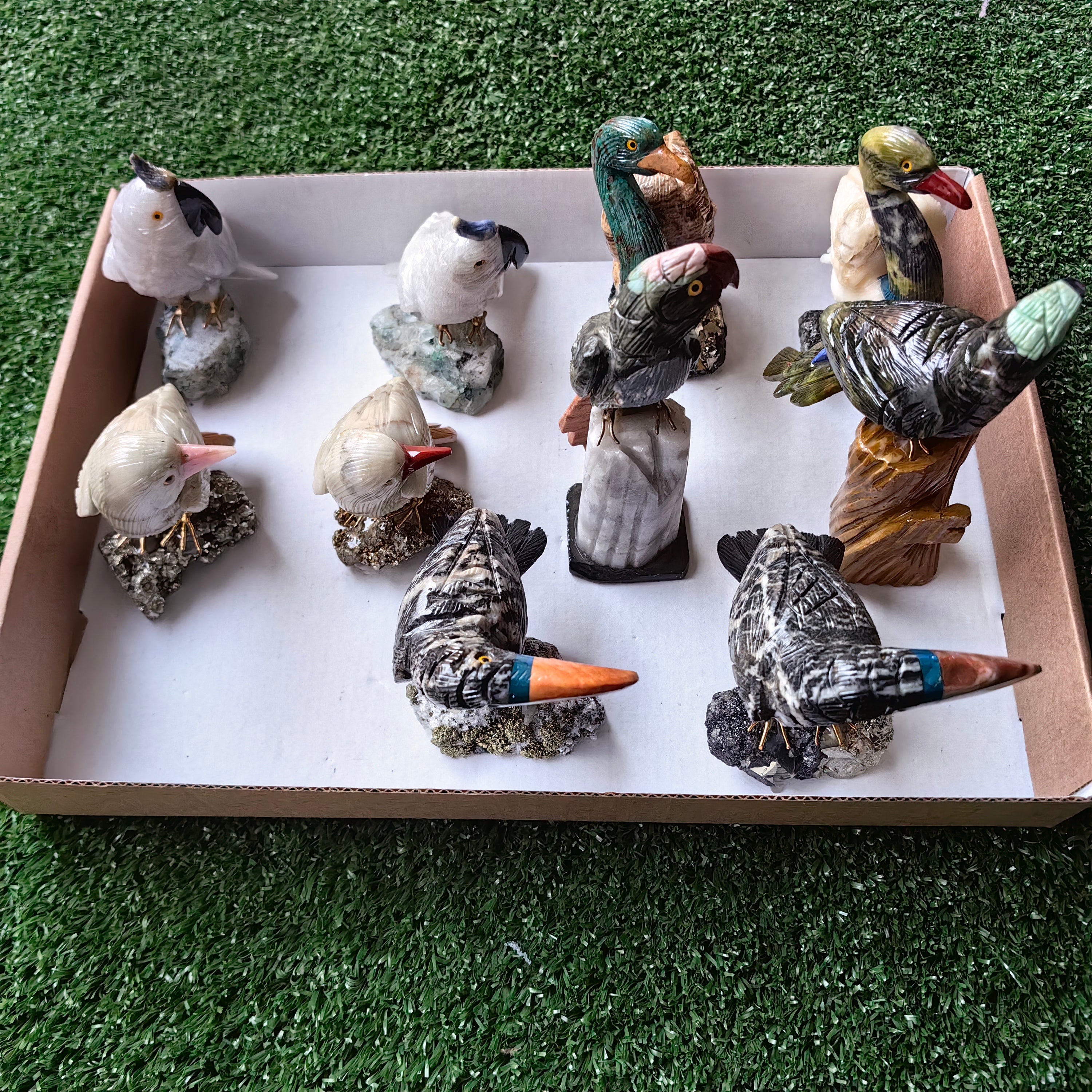 Lot 10 pcs Bird mixted stones – INKA MINERALS PERU