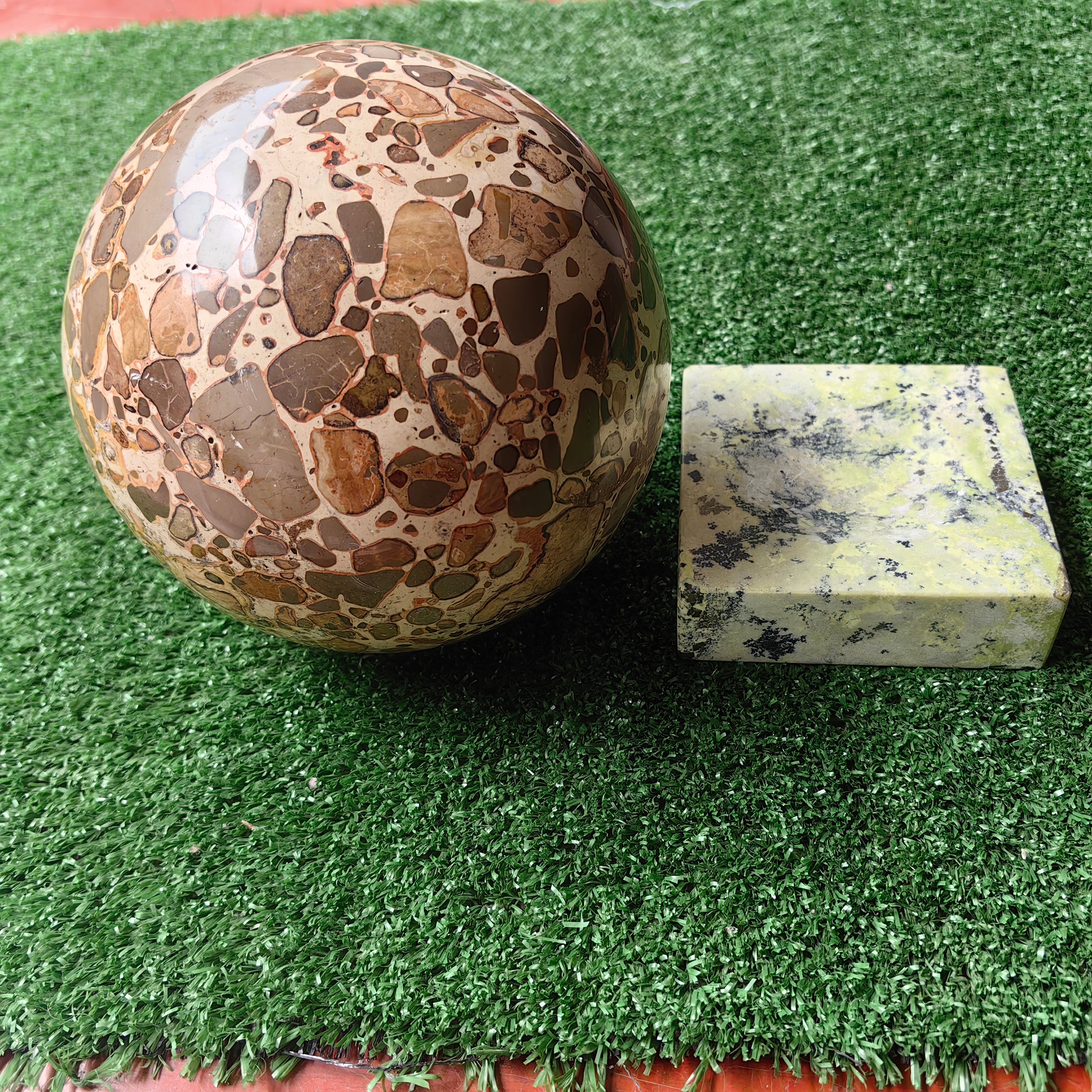 1 pc Jaspe Leopardite Sphere with Base
