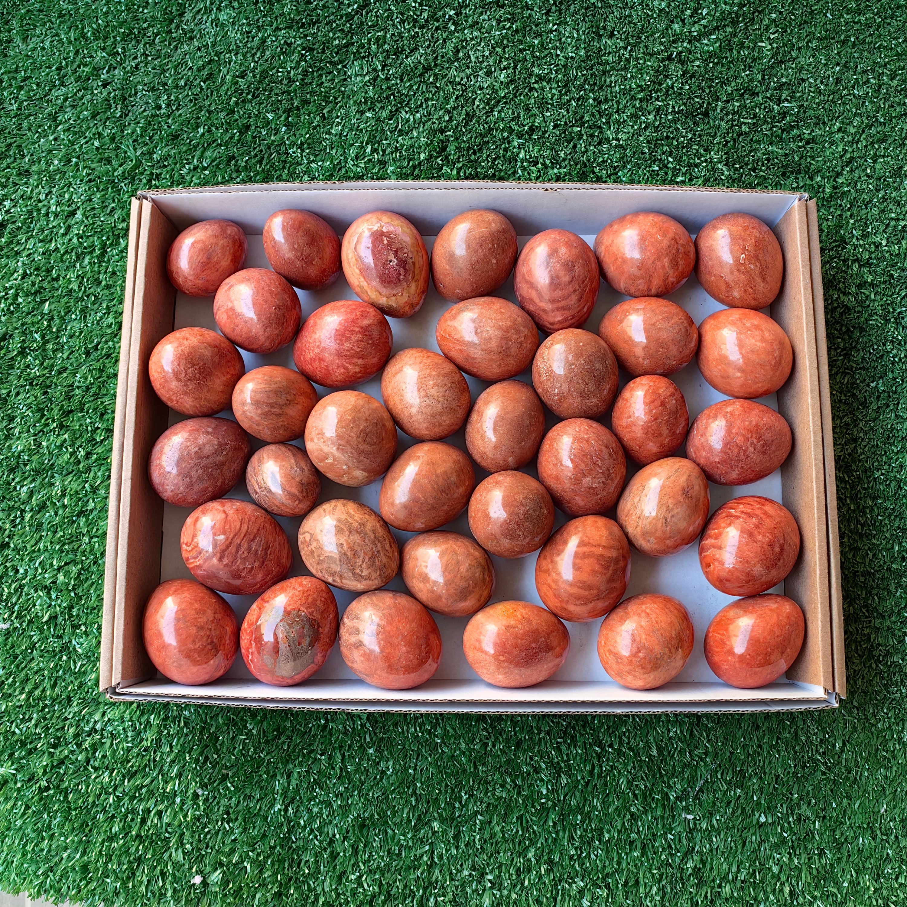 Lot 37 pcs Orange Jaspe egg