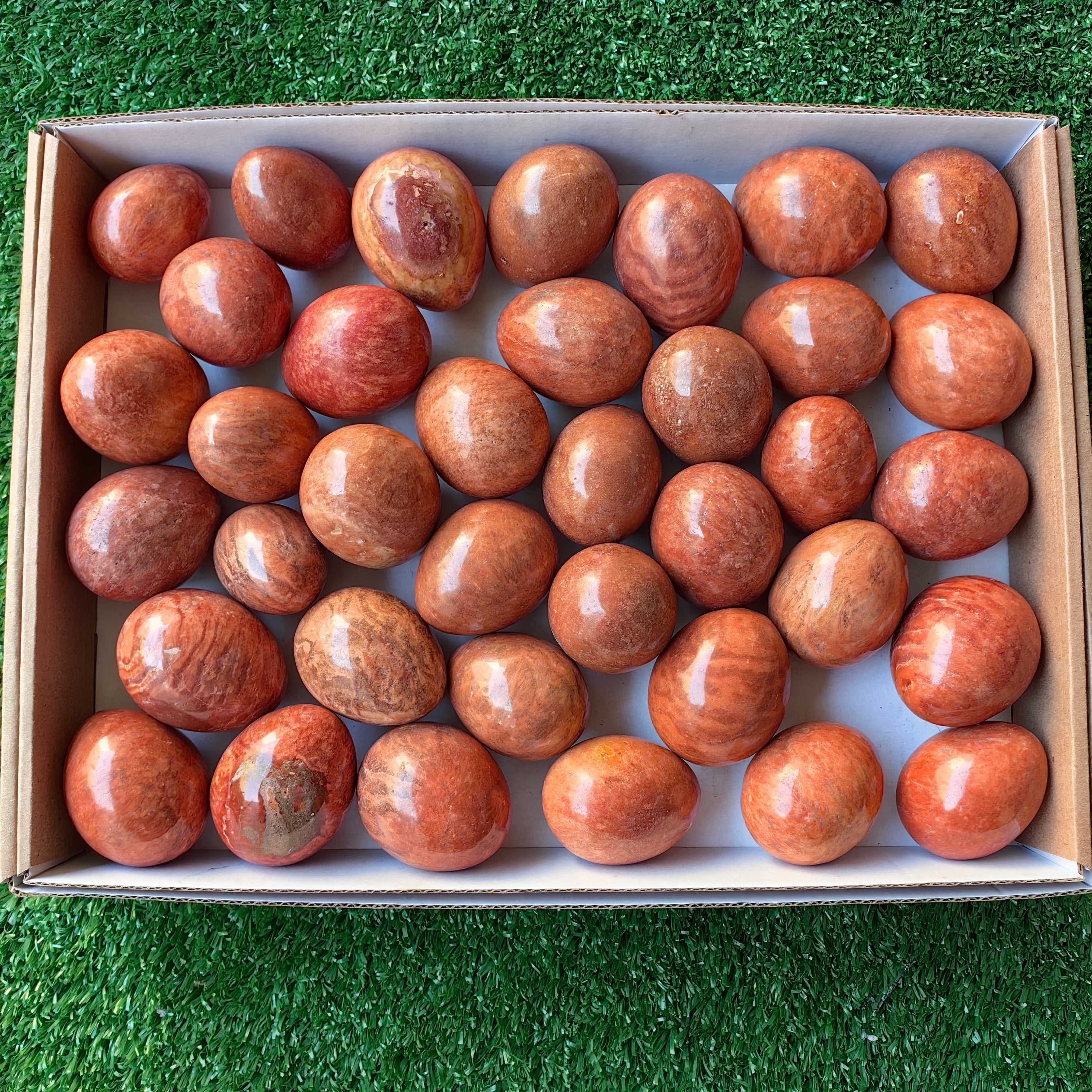 Lot 37 pcs Orange Jaspe egg