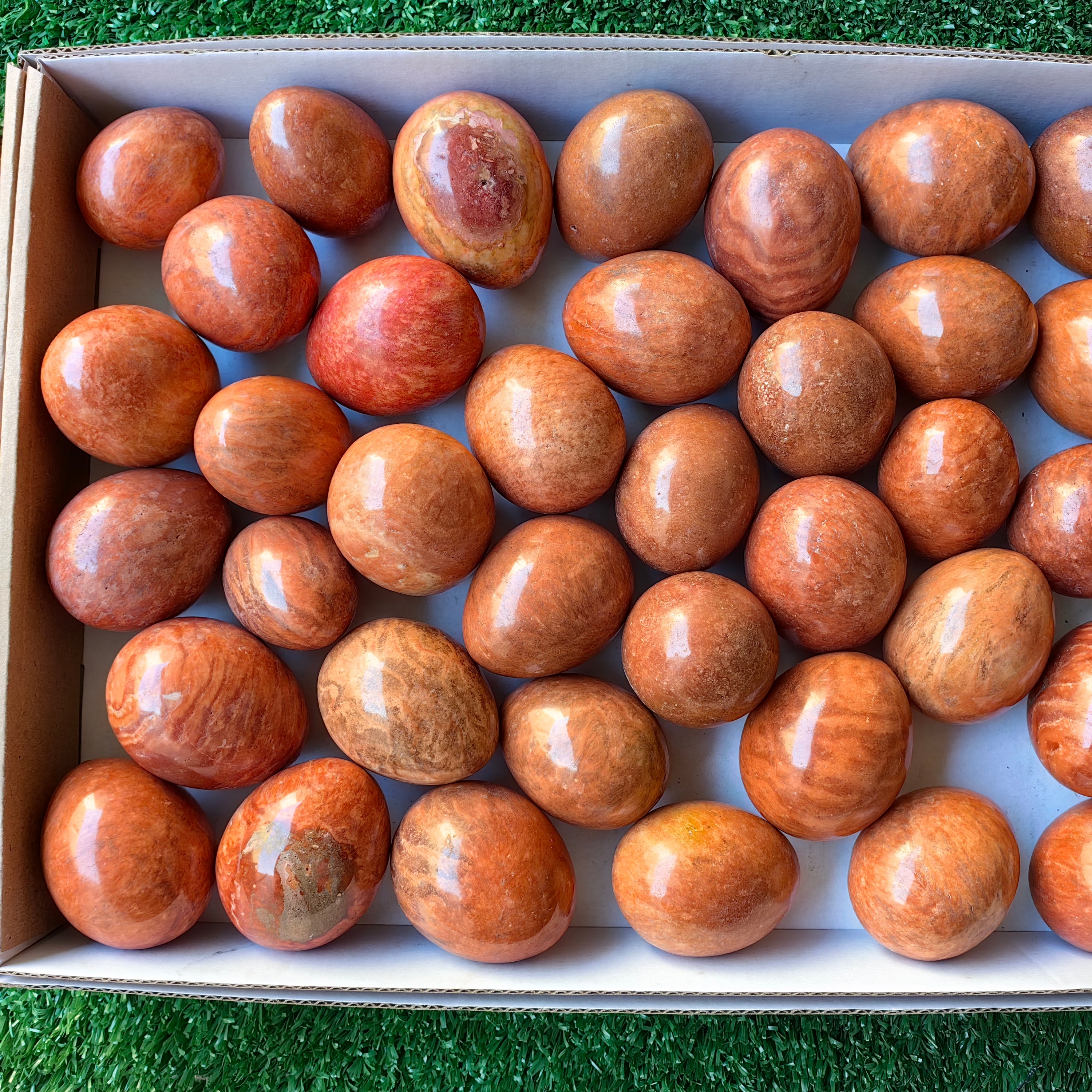 Lot 37 pcs Orange Jaspe egg