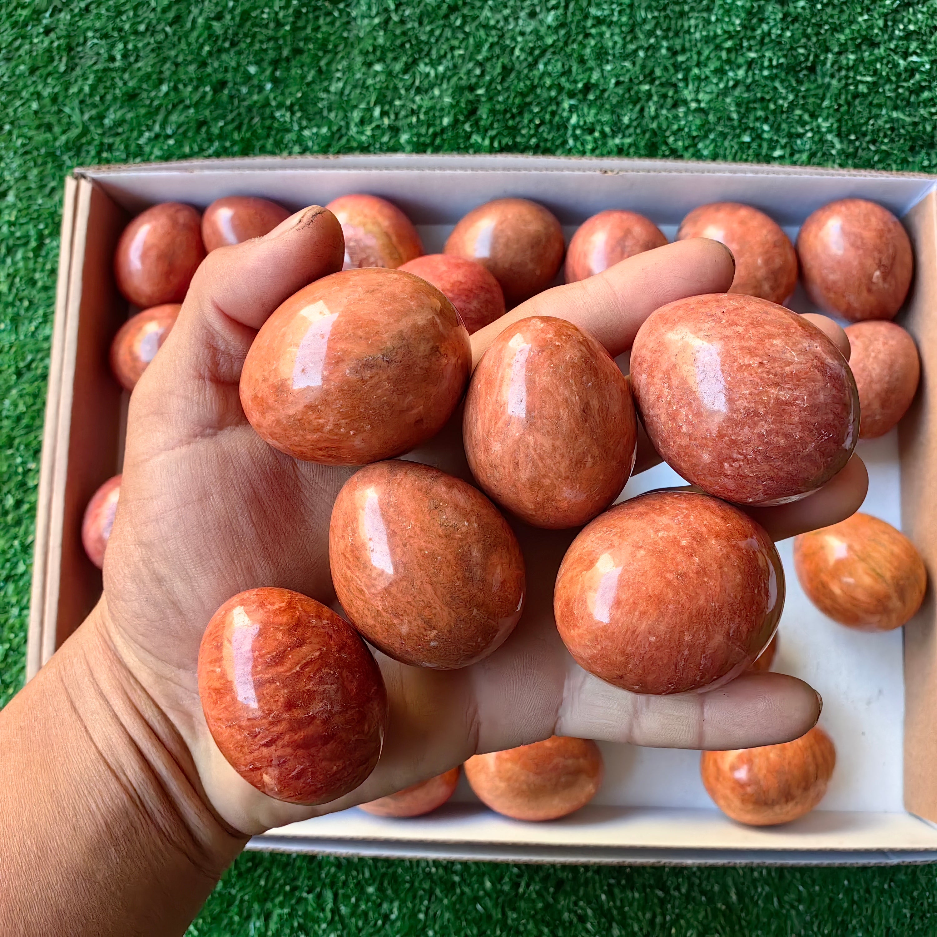 Lot 37 pcs Orange Jaspe egg
