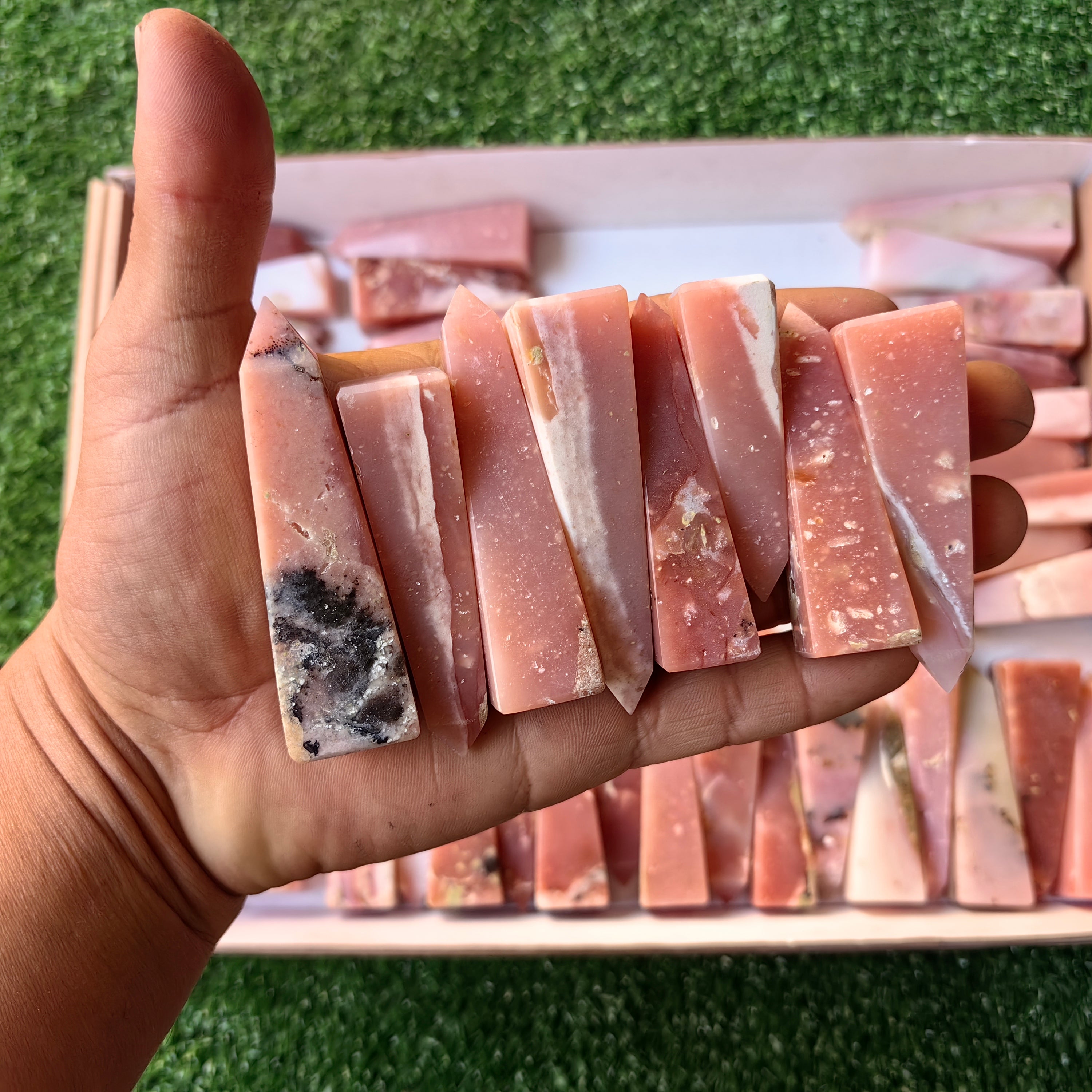 Lot 55 pcs Pink Opal Tower