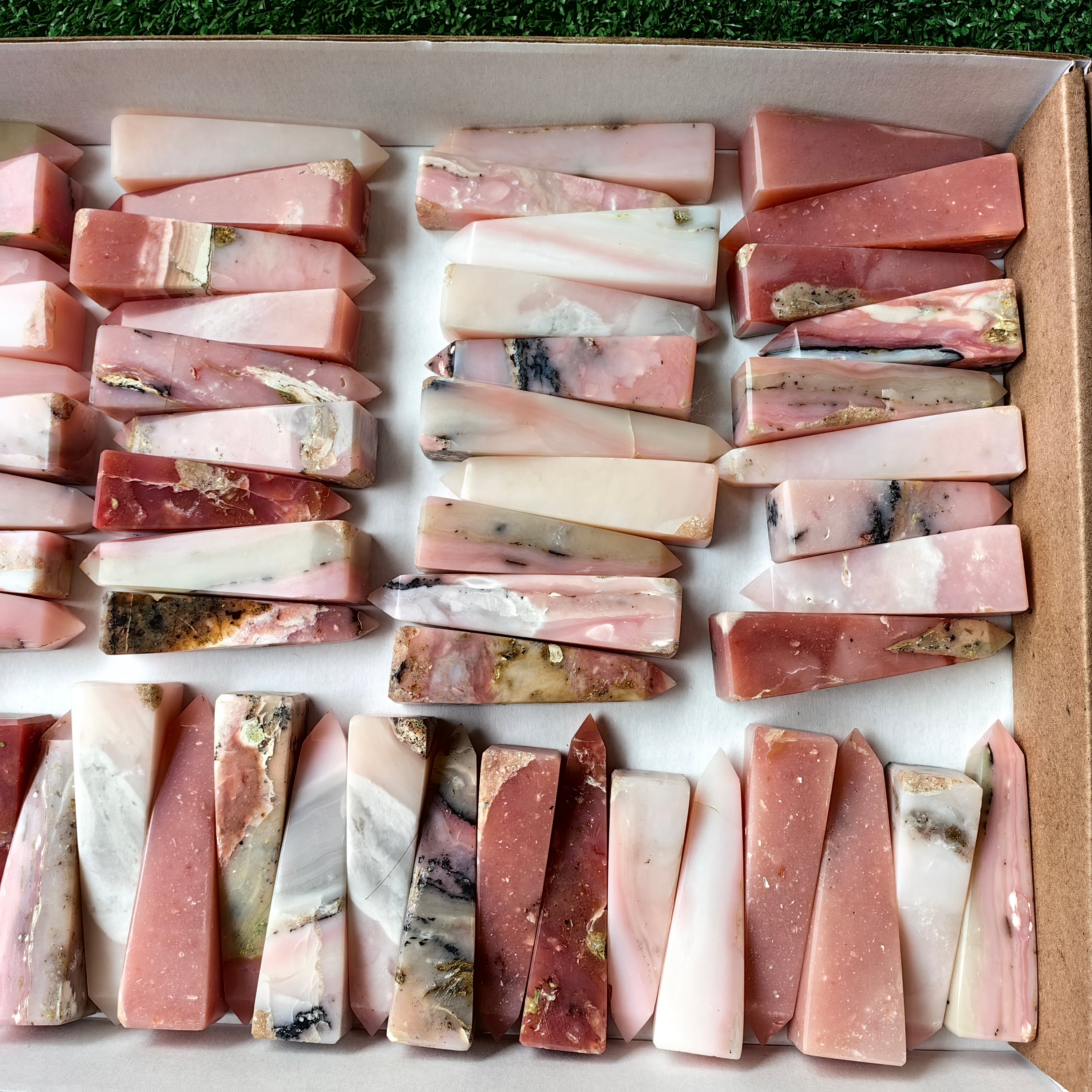 Lot 56 pcs Pink Opal Tower