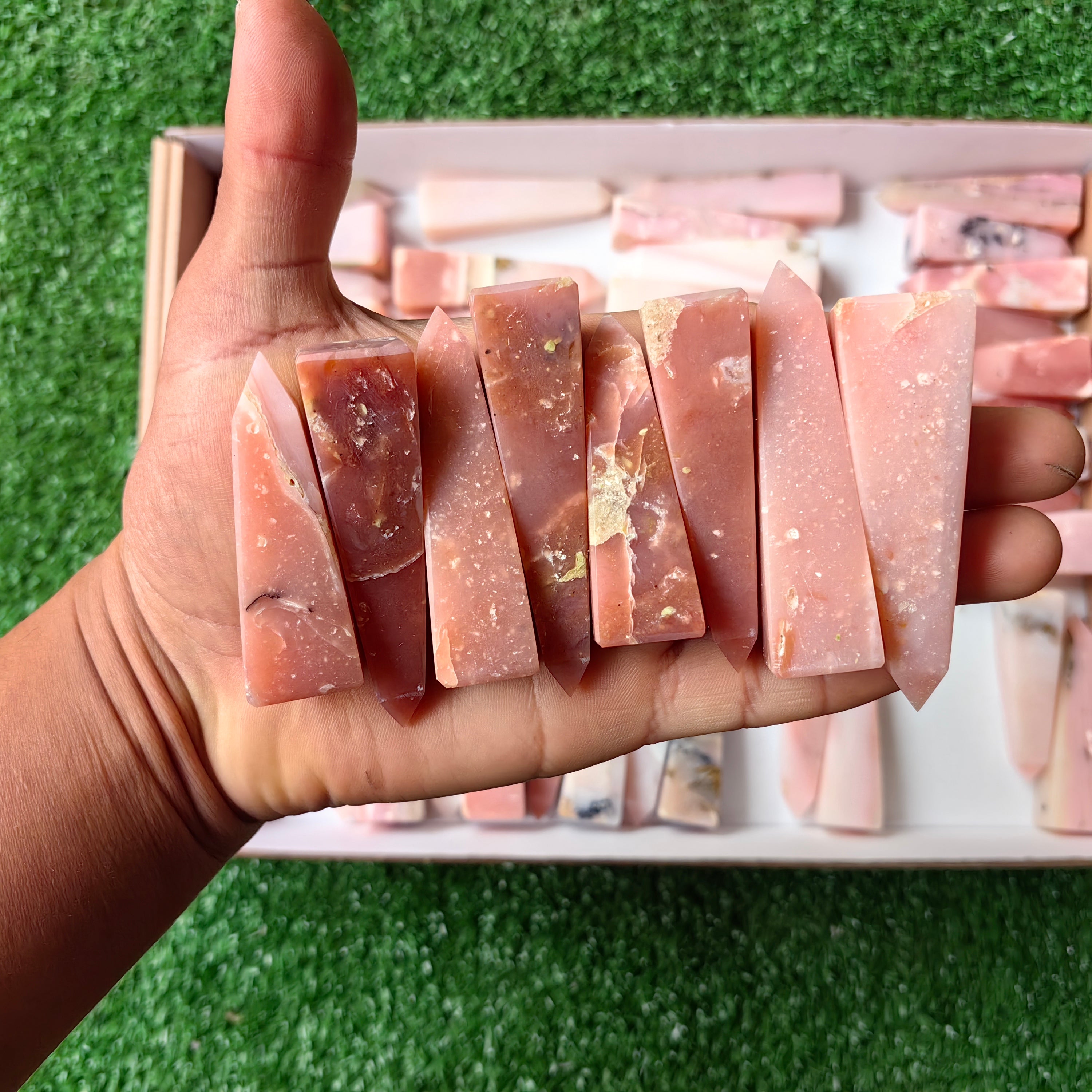 Lot 56 pcs Pink Opal Tower