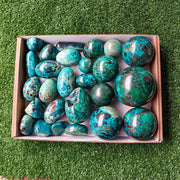 Lot 26 pcs Chrysocolla Free Form and Sphere