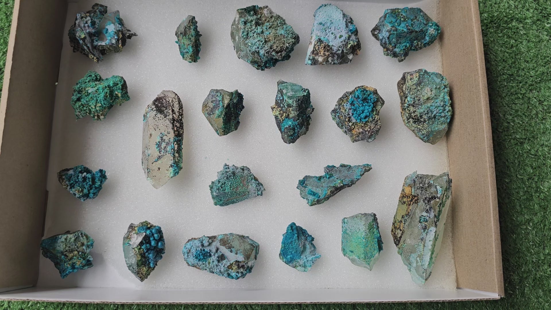 Load video: Lot 20 Chrysocolla on Quartz