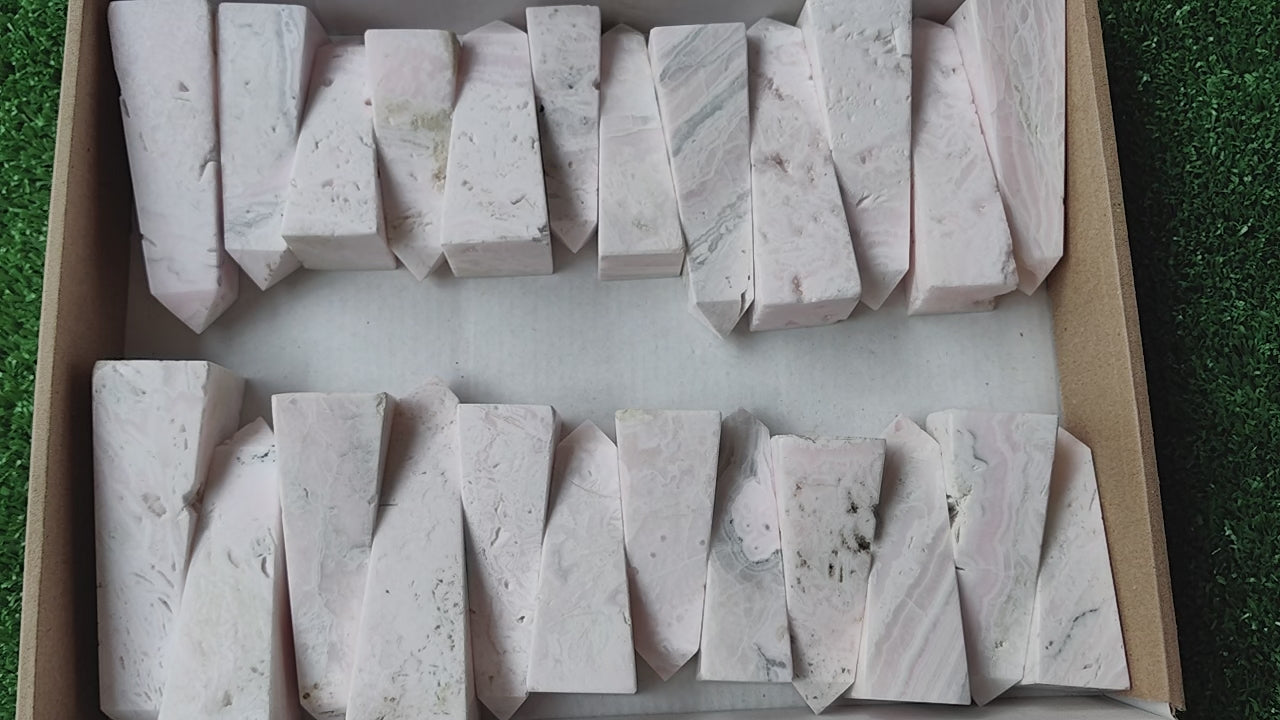 Load video: 24 pc mangano calcite towers