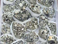 Load video: Box 26 pcs Pyrite Octahedral with Galena