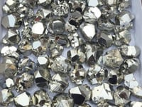 Load video: Box 70 pcs Pyrite Octahedral with Galena