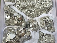 Load video: Box 7 pcs Pyrite Octahedral with Galena