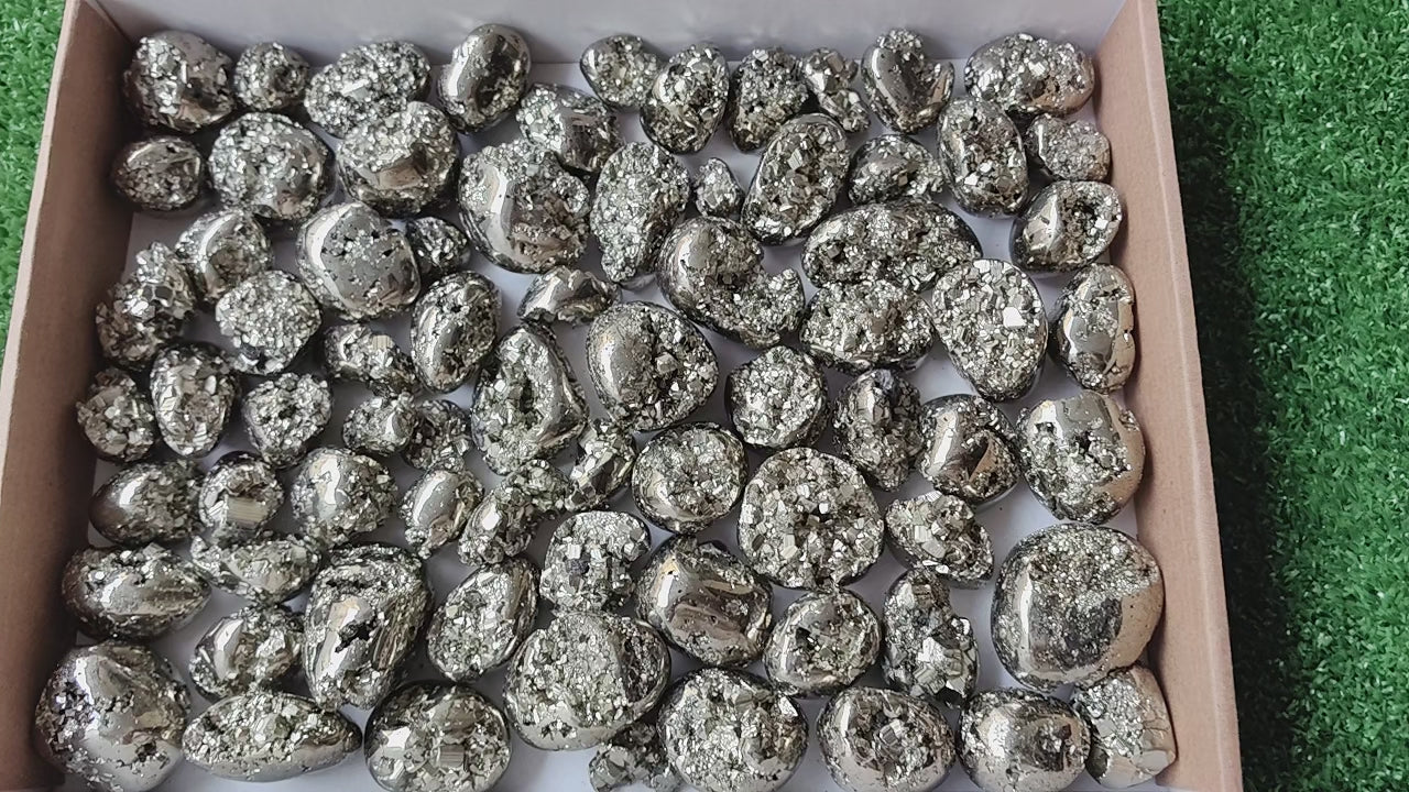 Load video: Lot 75 pcs Pyrite Tumbled*