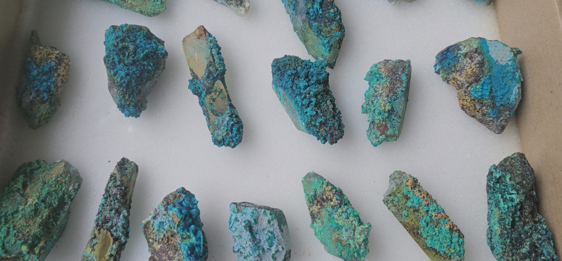 Load video: Lot 18 Chrysocolla on Quartz