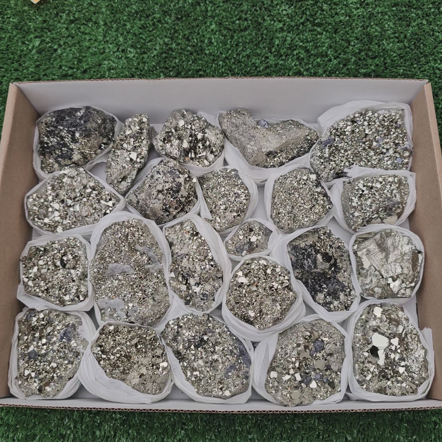 Load video: 22 pc pyrite octahedral