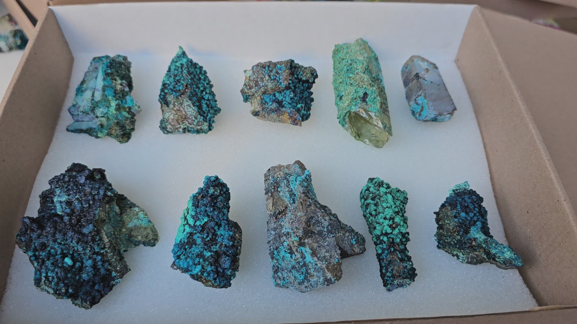 Load video: Lot 10 Chrysocolla Quartz Rough