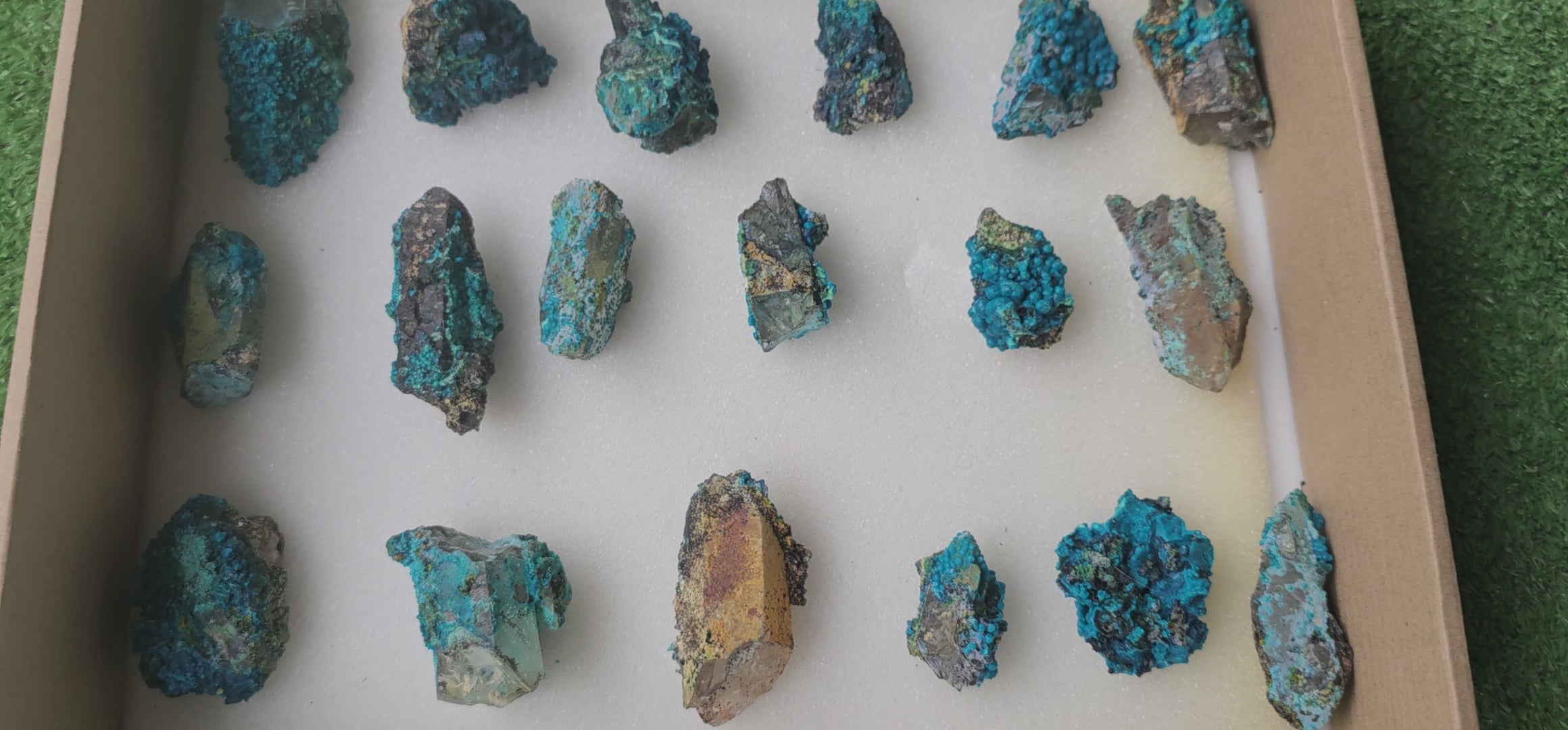 Load video: Lot 18 Chrysocolla on Quartz