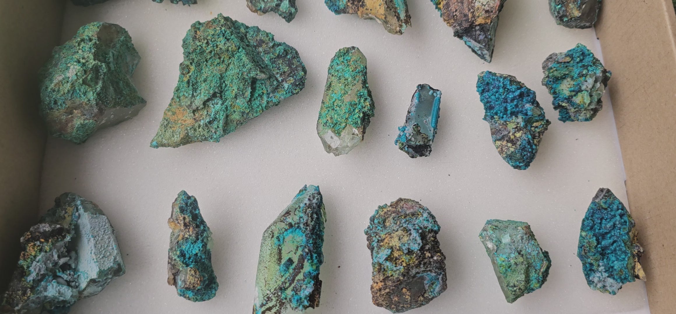 Load video: Lot 18 Chrysocolla on Quartz