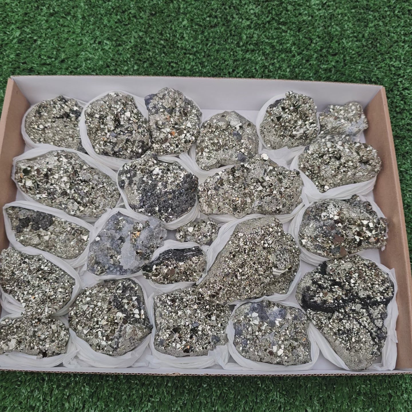 Load video: 22 pc pyrite octahedral