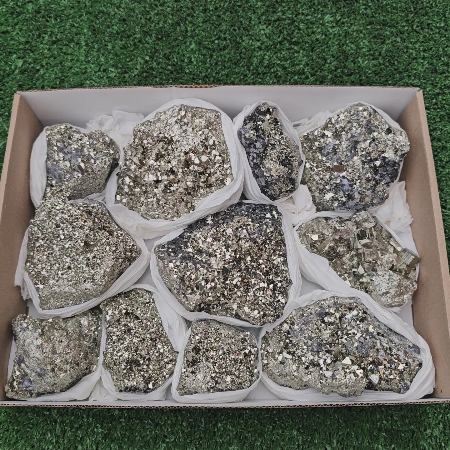 Load video: 11 pc pyrite octahedral