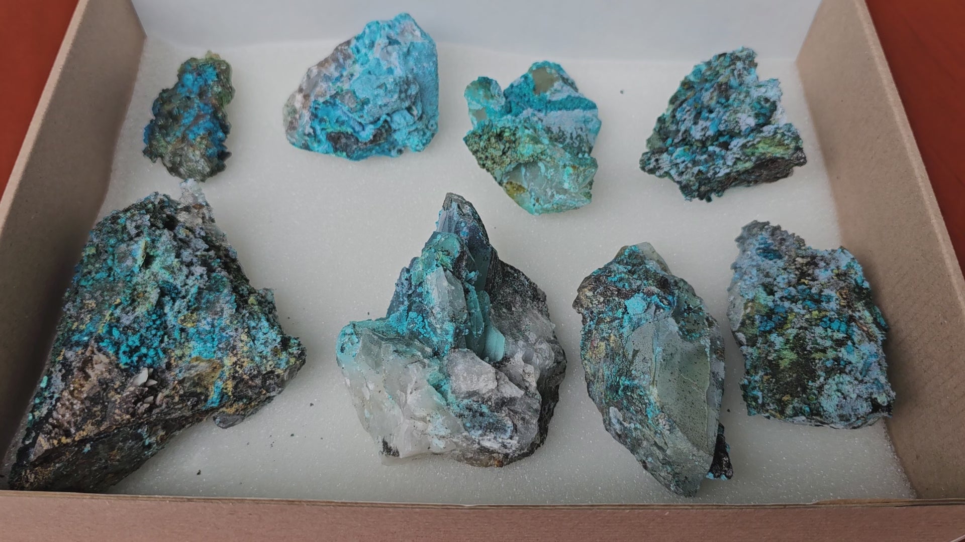 Load video: Lot 8 Chrysocolla Quartz Rough