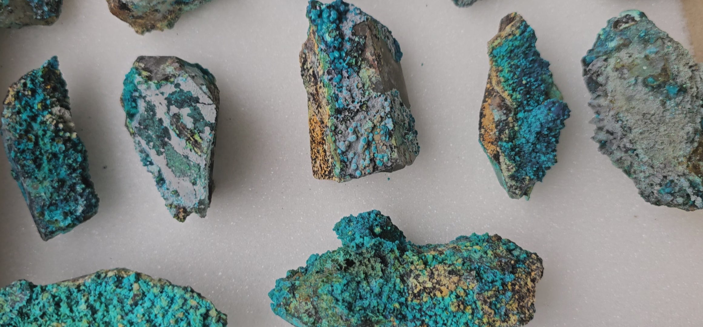 Load video: Lot 12 Chrysocolla on Quartz