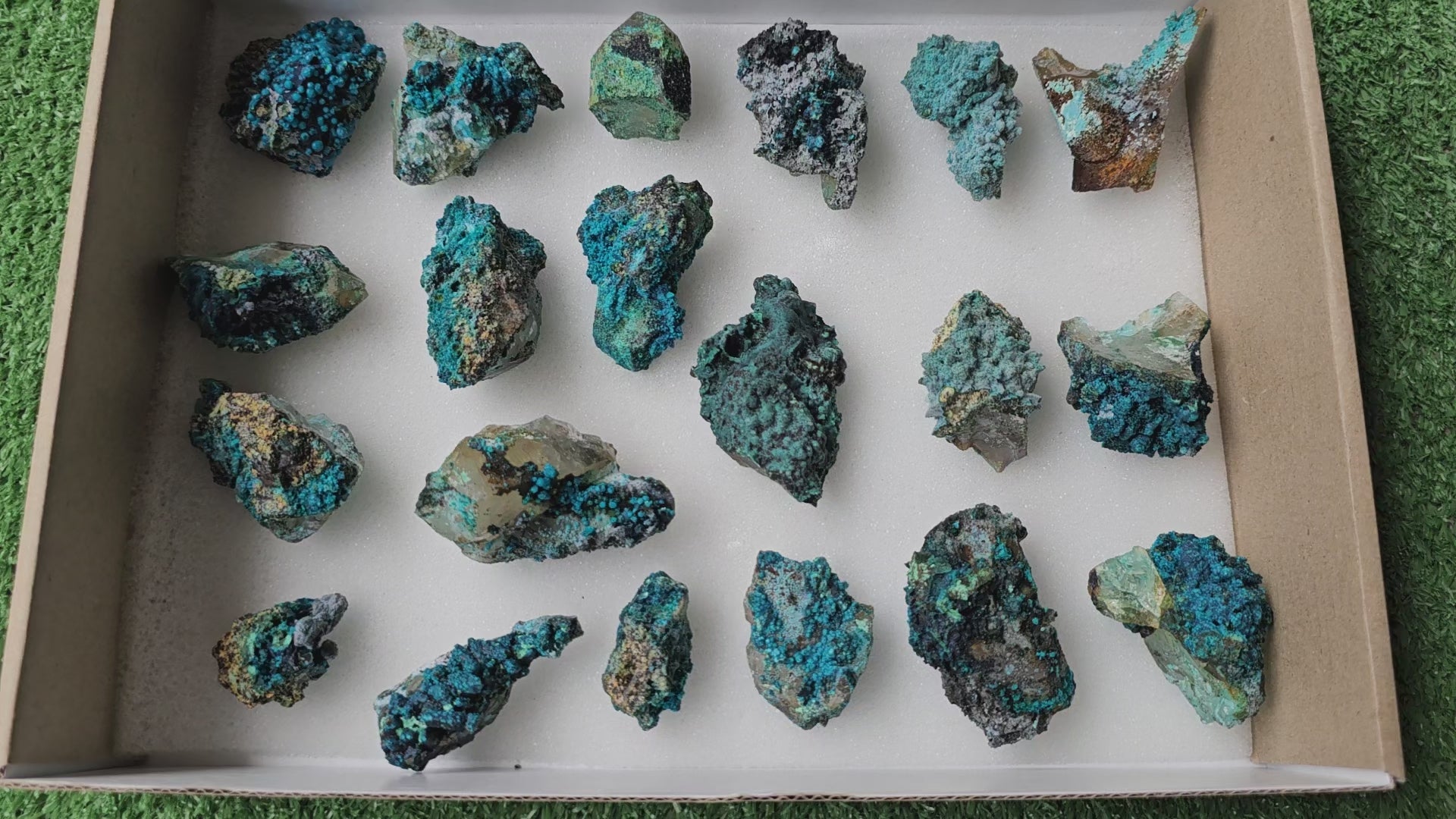 Load video: Lot 20 Chrysocolla on Quartz