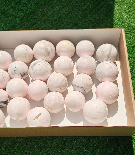 Lot 24 Spheres Mangano calcite drusy**