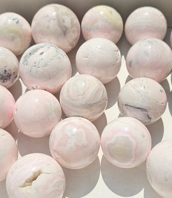 Lot 24 Spheres Mangano calcite drusy**
