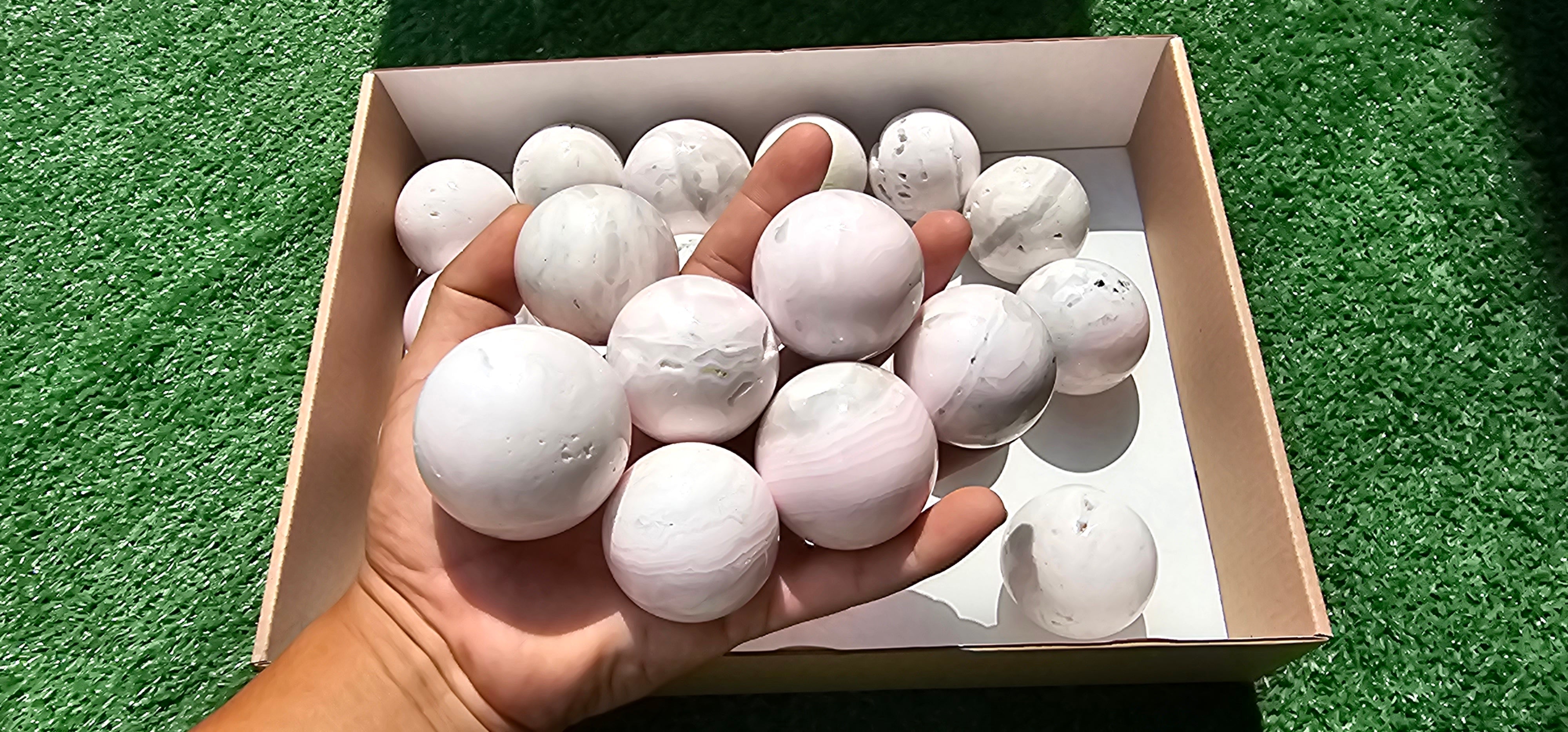 Lot 24 Spheres Mangano calcite drusy**