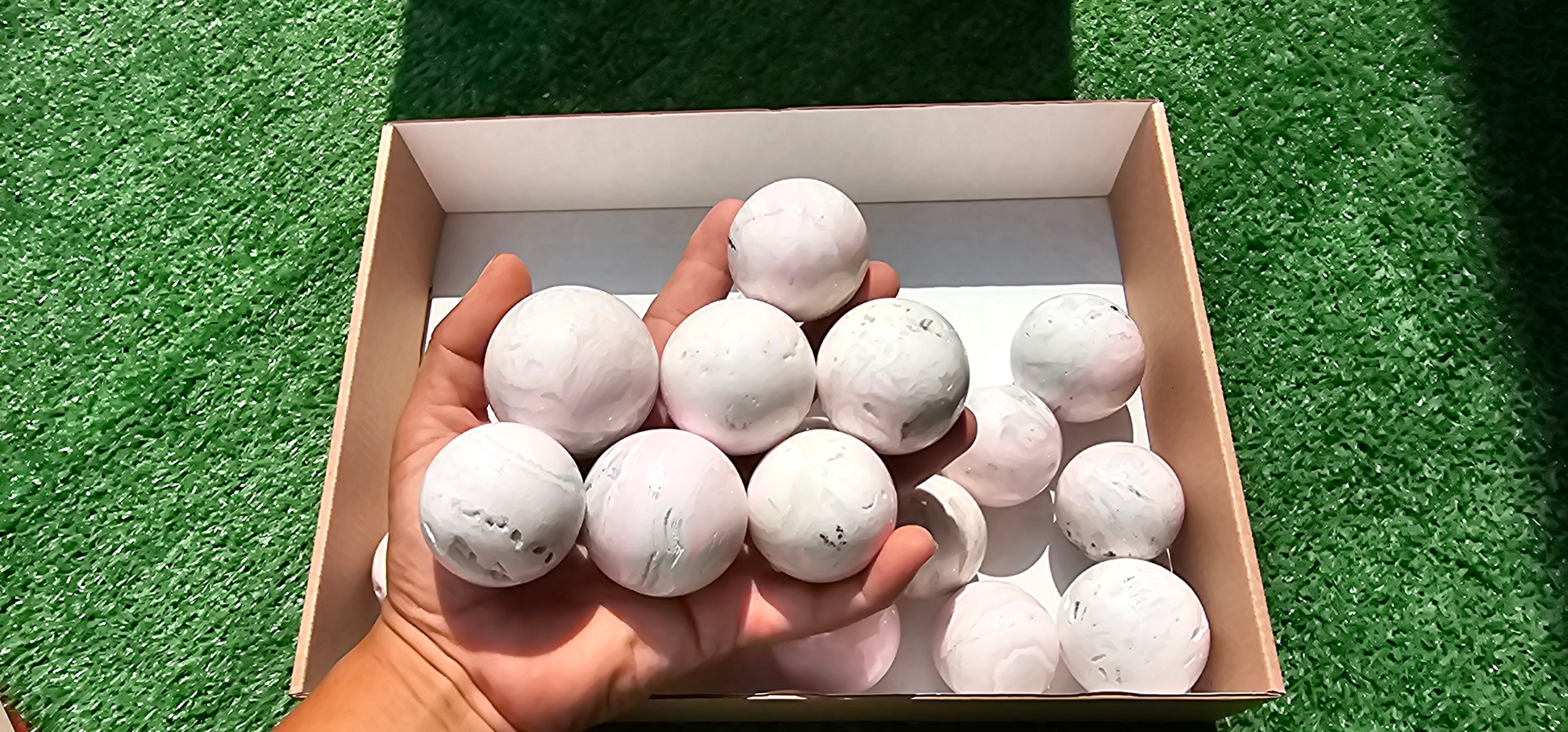 Lot 24 Spheres Mangano calcite drusy**