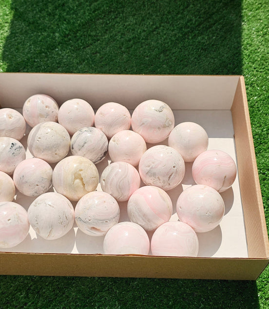 Lot 23 Spheres Mangano calcite drusy***