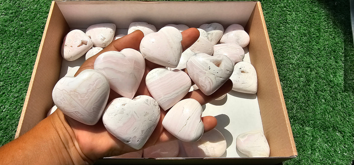 Lot 34 Hearts Mangano calcite drusy*