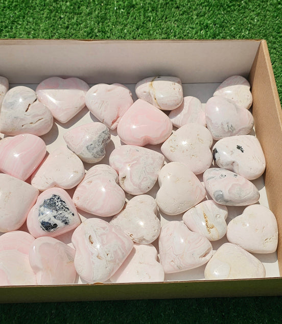 Lot 33 Hearts Mangano calcite drusy**