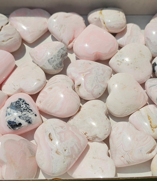 Lot 33 Hearts Mangano calcite drusy**