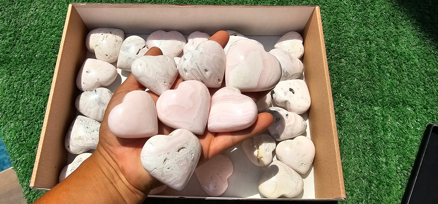 Lot 33 Hearts Mangano calcite drusy**