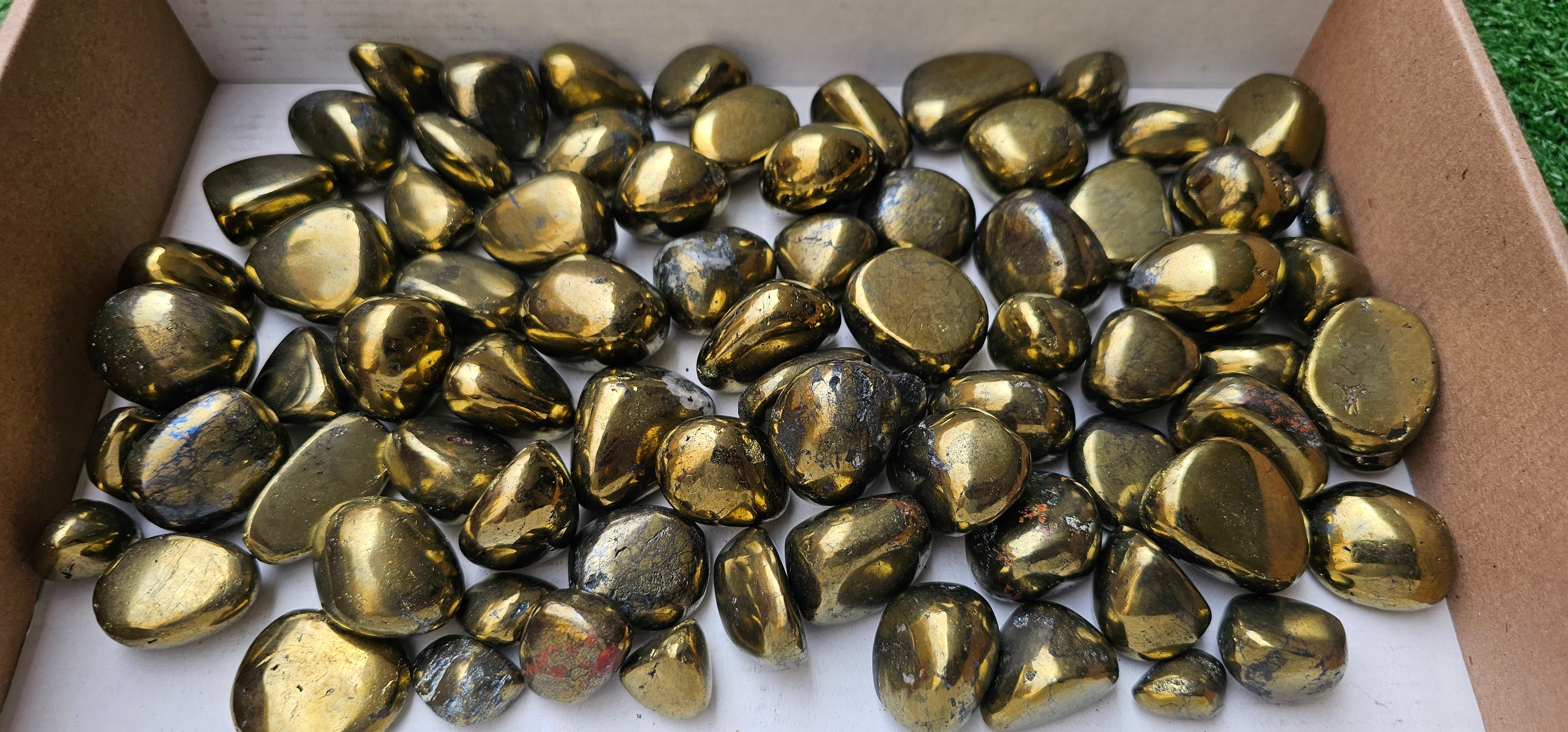 Lot 2 kg Tumbled Chalcopyrite*