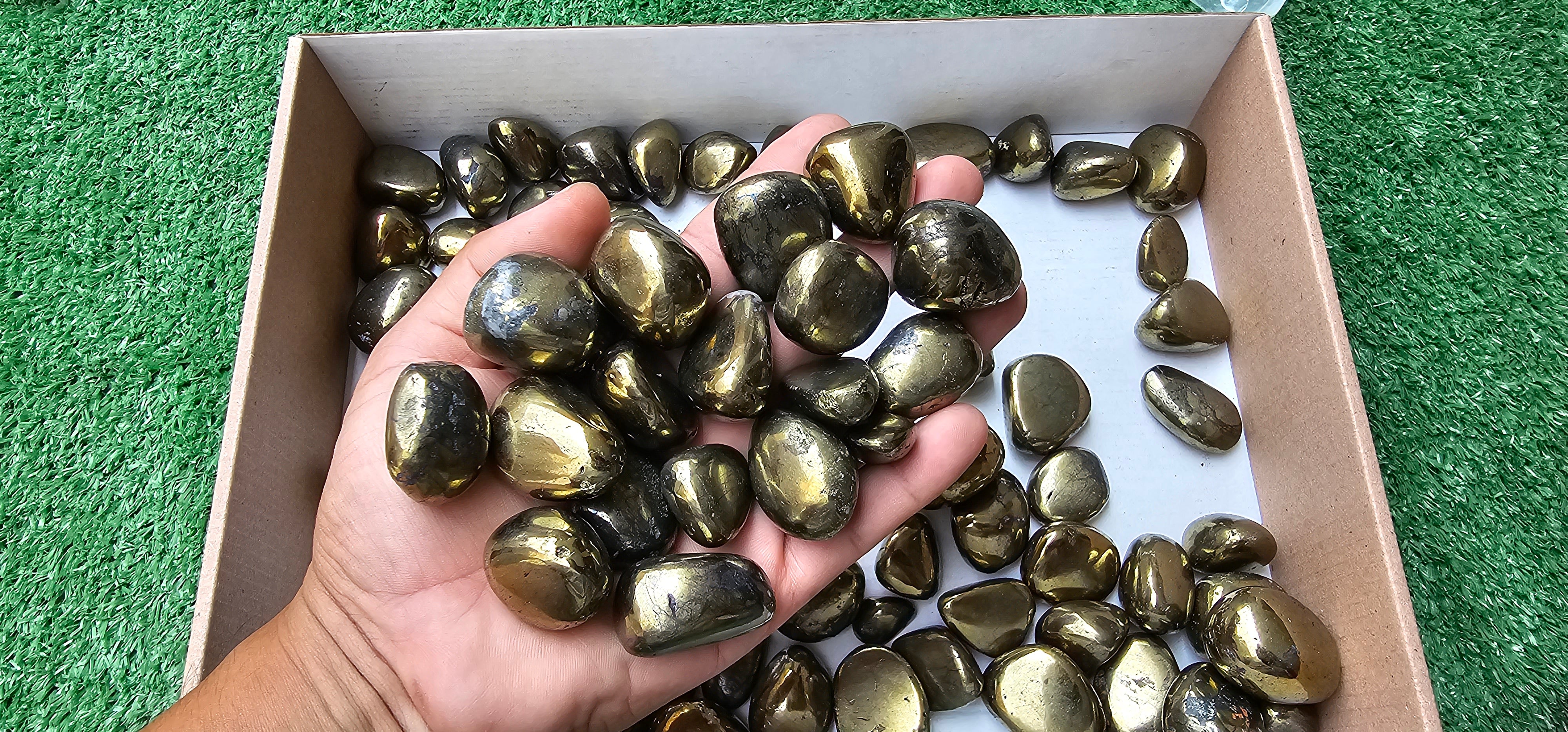 Lot 2 kg Tumbled Chalcopyrite*
