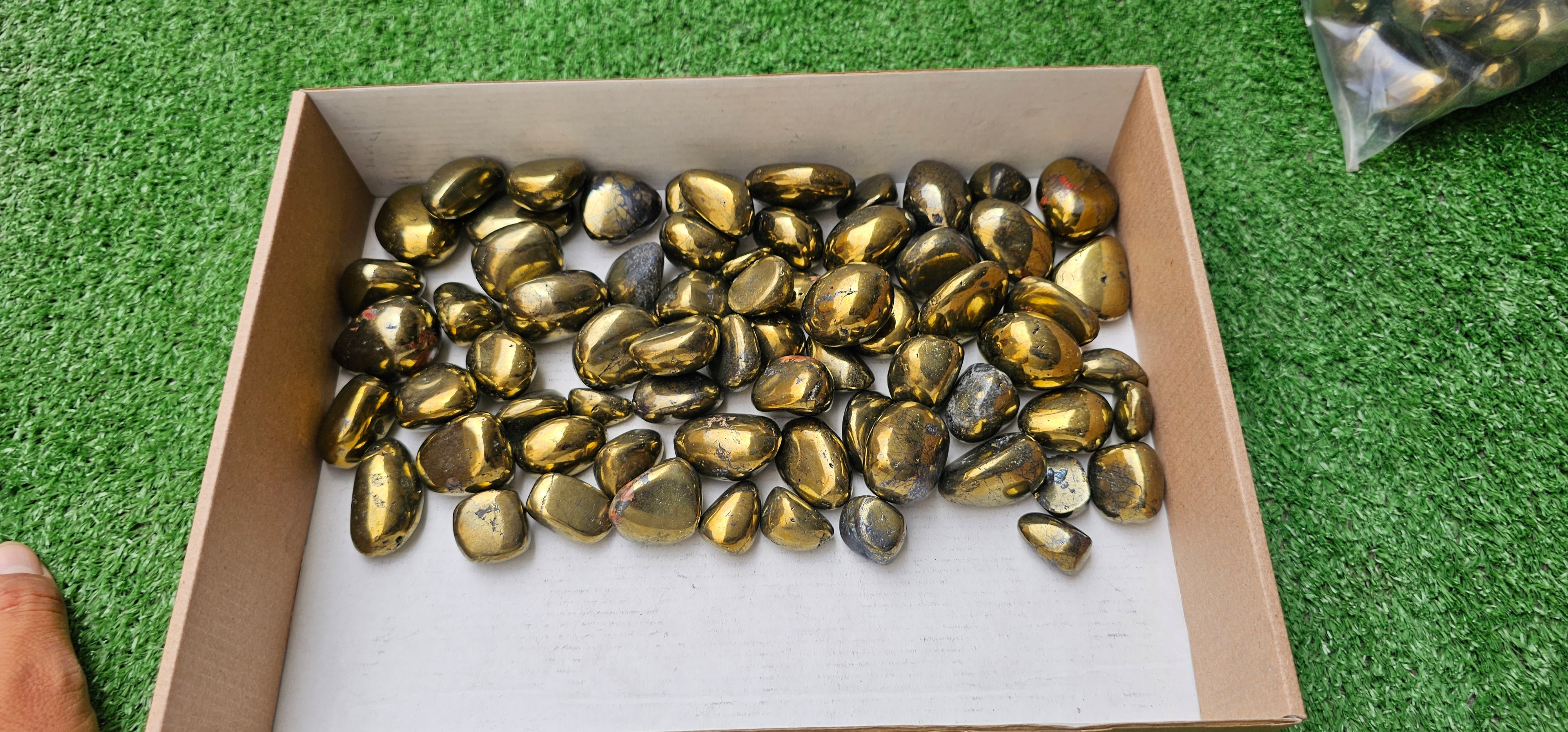 Lot 2 kg Tumbled Chalcopyrite***