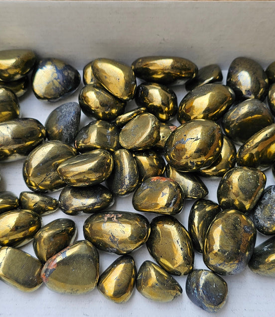 Lot 2 kg Tumbled Chalcopyrite***