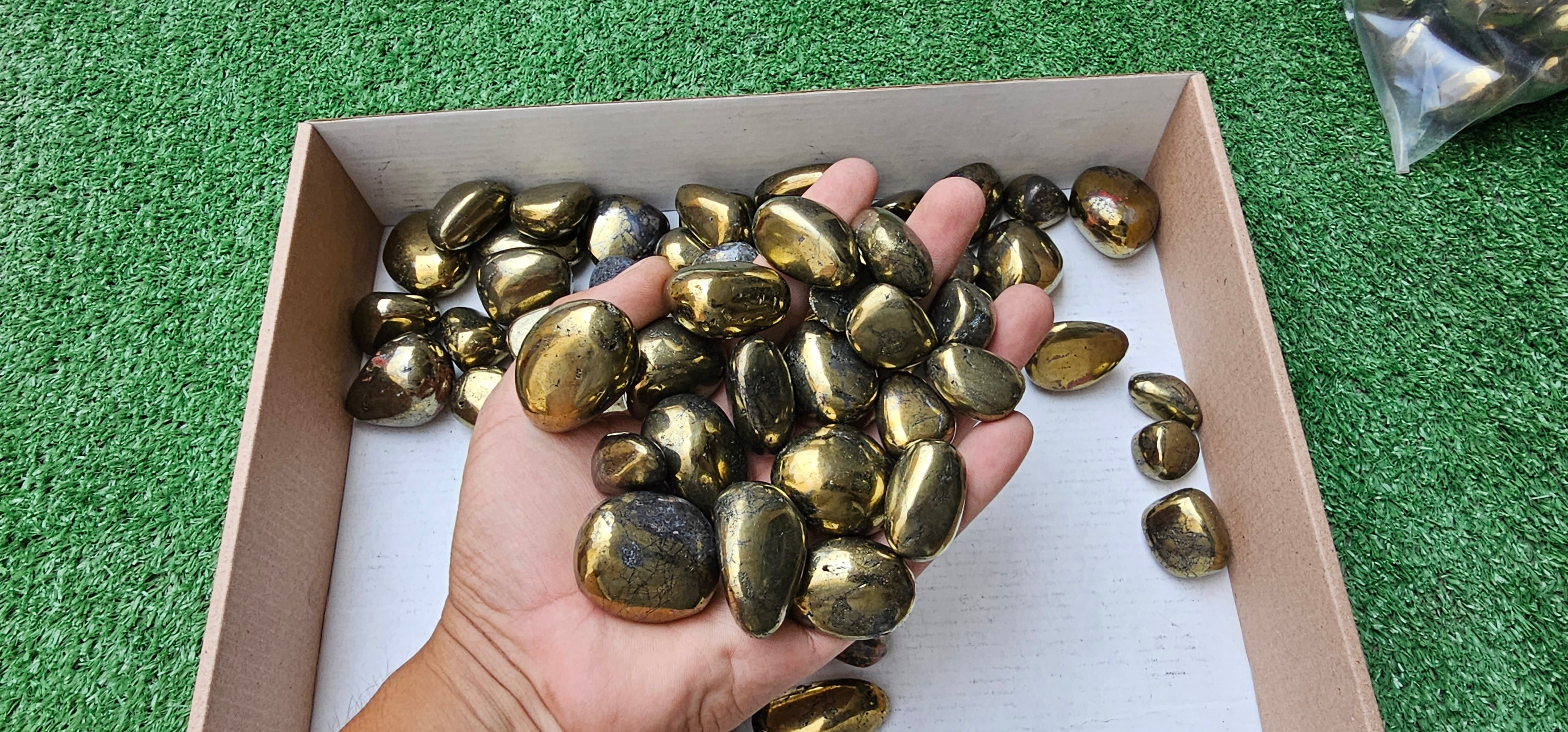 Lot 2 kg Tumbled Chalcopyrite***