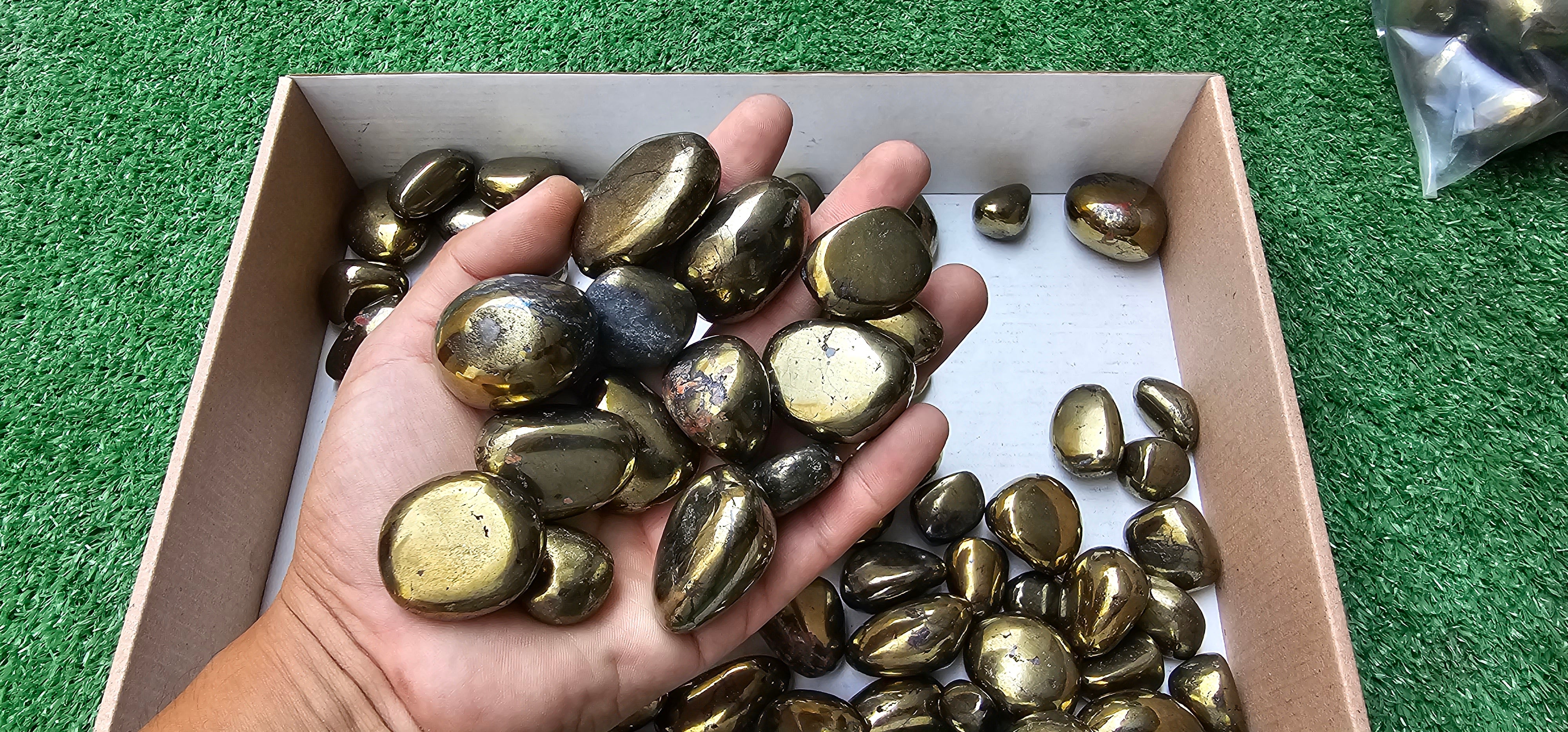 Lot 2 kg Tumbled Chalcopyrite***